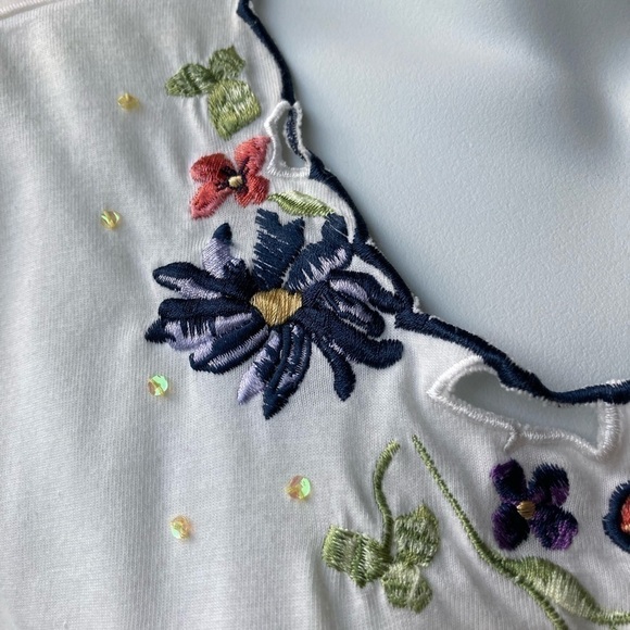 Bonworth embroidered top size XL butterflies flowers - Picture 3 of 10